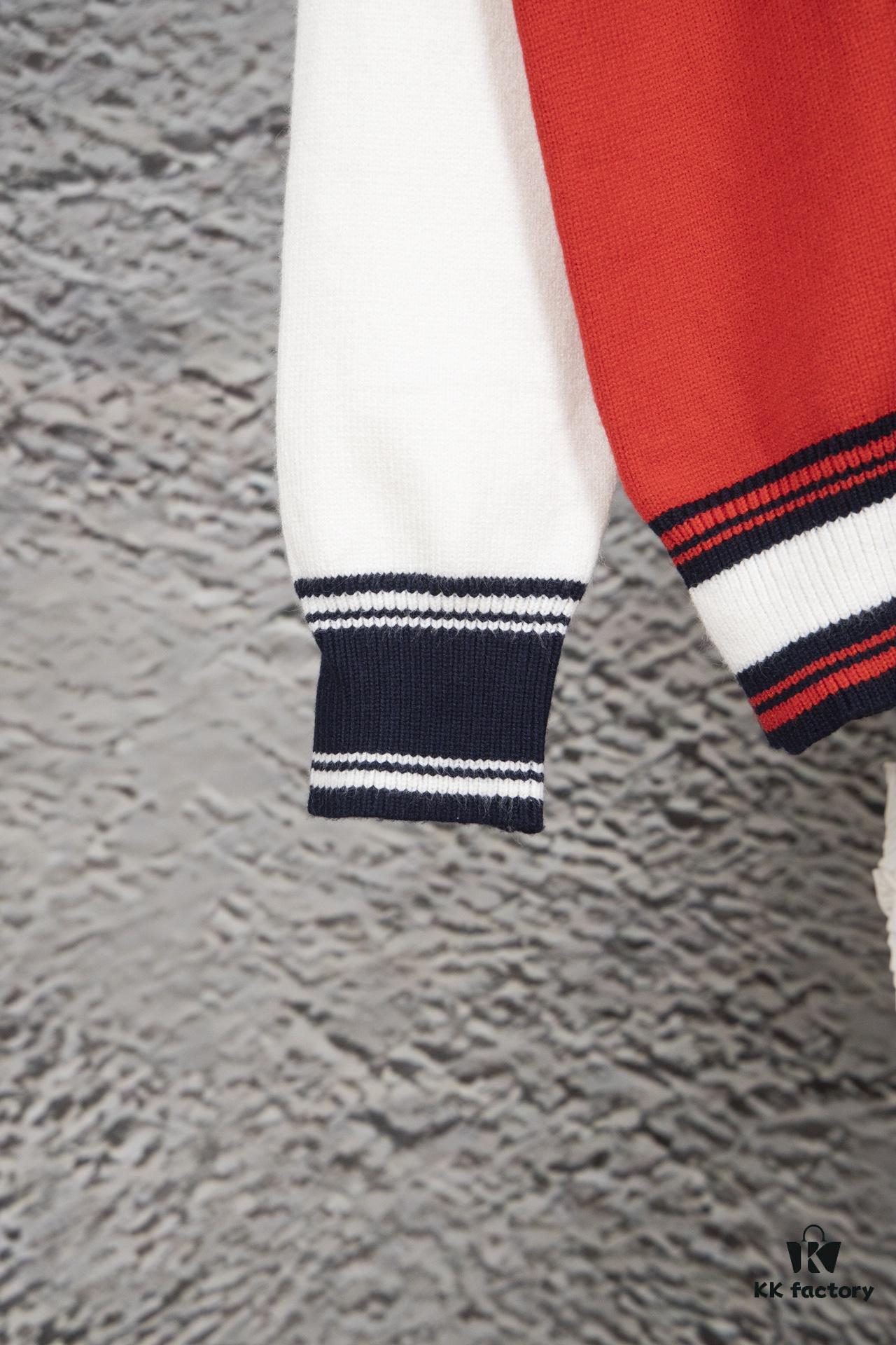 GUCCI Color-Block Knit Zip-Up Jacket with Quilted Design, High-Density Wool Blend, Unisex Style, Premium Craftsmanship