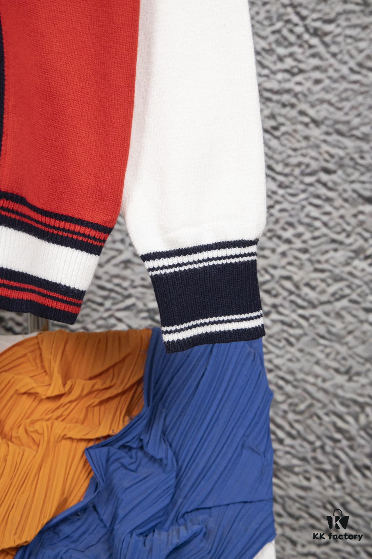 GUCCI Color-Block Knit Zip-Up Jacket with Quilted Design, High-Density Wool Blend, Unisex Style, Premium Craftsmanship