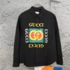 New Gucci Red-Green Double Ring Printed Logo Button-Up Shirt with Checkered Design