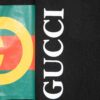 New Gucci Red-Green Double Ring Printed Logo Button-Up Shirt with Checkered Design