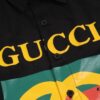 New Gucci Red-Green Double Ring Printed Logo Button-Up Shirt with Plaid Pattern