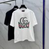 Gucci 2025FW Spring/Summer New Round Neck T-Shirt for Layering or Outerwear, 3D Logo Embossed Slightly Oversized Short-Sleeve Tee Made of 260g Reactive Cotton