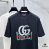 Gucci 2025 FW Spring/Summer New Arrival Round Neck T-Shirt for Layering or Outerwear, 3D Logo Micro-Oversized Short-Sleeve Tee Made of 260g Active Cotton