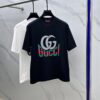 Gucci 2025 FW Spring/Summer New Arrival Round Neck T-Shirt for Layering or Outerwear, 3D Logo Micro-Oversized Short-Sleeve Tee Made of 260g Active Cotton