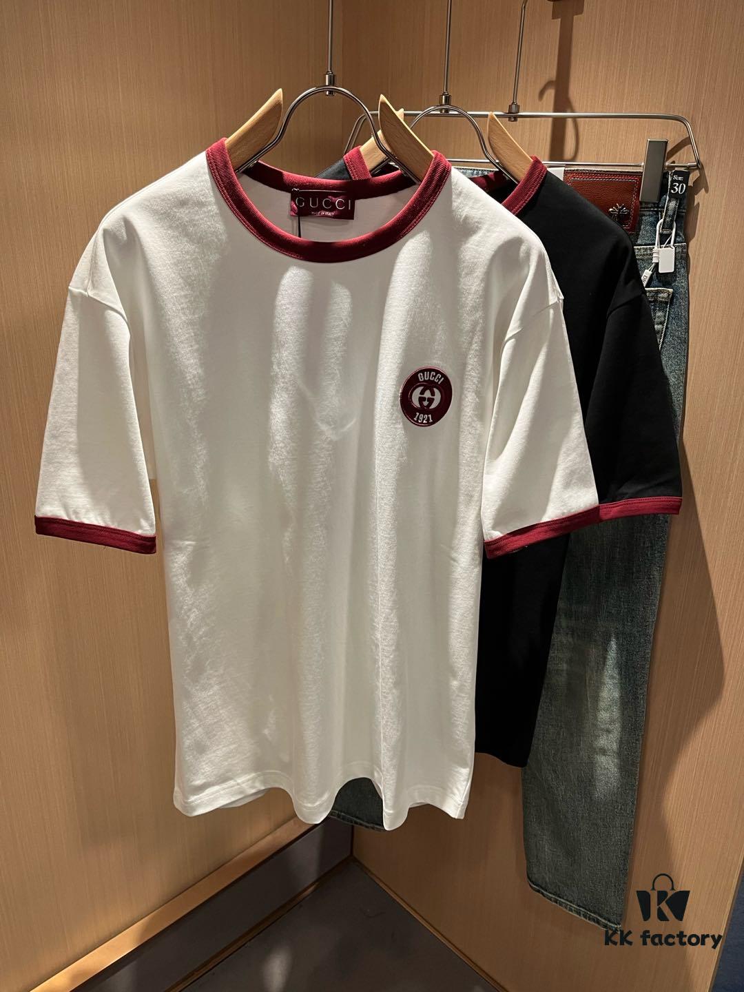 Gucc* Gu Family 2025 Spring/Summer New Unisex Couple's Casual Loose Cotton Crew Neck Short Sleeve T-Shirt