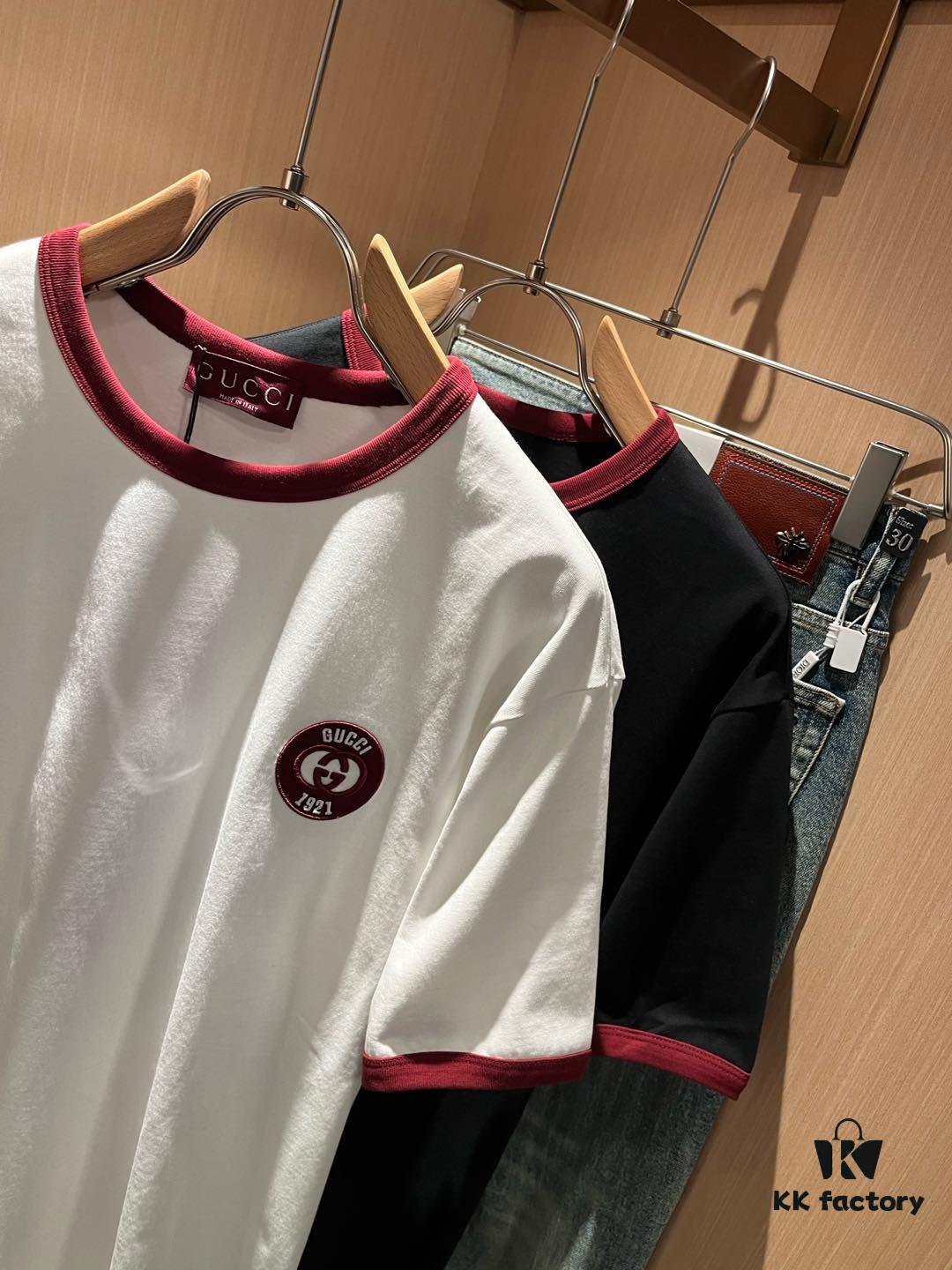 Gucc* Gu Family 2025 Spring/Summer New Unisex Couple's Casual Loose Cotton Crew Neck Short Sleeve T-Shirt