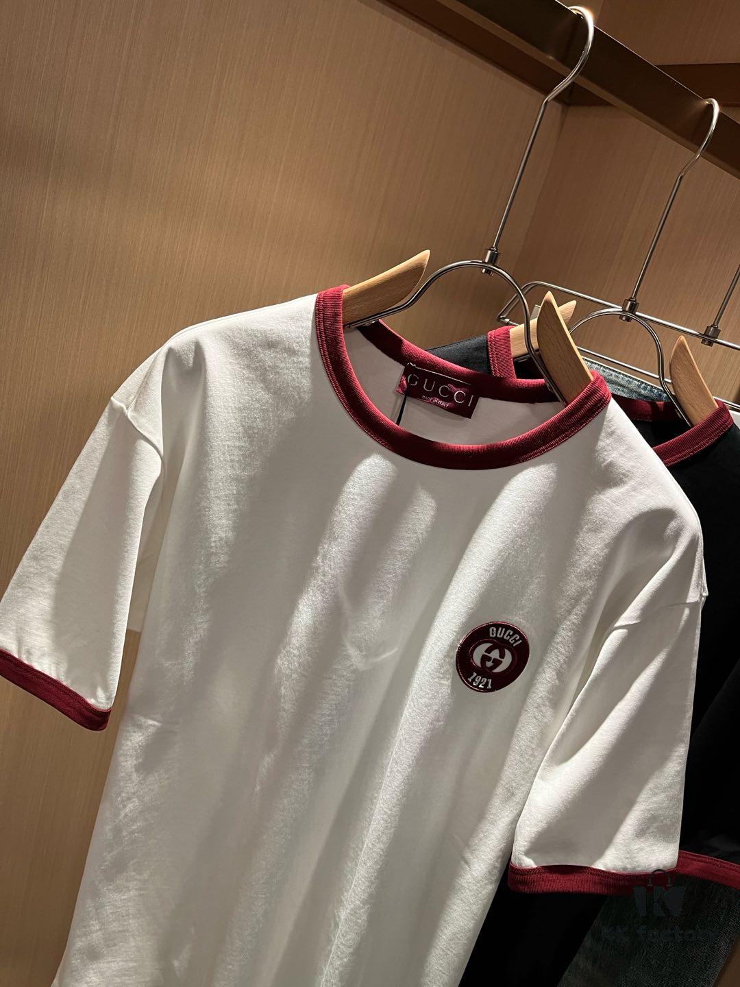 Gucc* Gu Family 2025 Spring/Summer New Unisex Couple's Casual Loose Cotton Crew Neck Short Sleeve T-Shirt