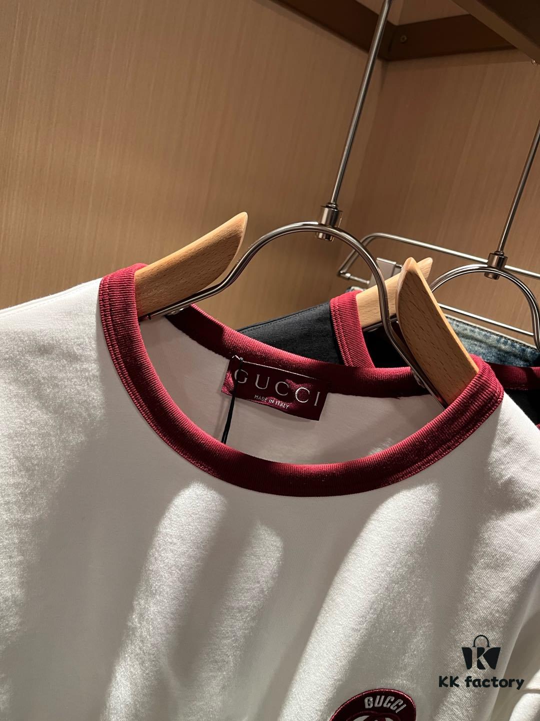 Gucc* Gu Family 2025 Spring/Summer New Unisex Couple's Casual Loose Cotton Crew Neck Short Sleeve T-Shirt