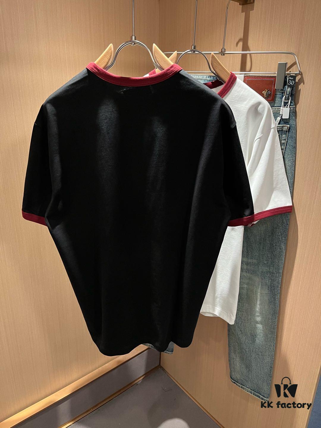 Gucc* 2025 Spring/Summer New Unisex Couple Casual Loose Cotton Round Neck Short Sleeve T-Shirt