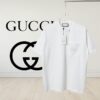 Gucci Vintage Double G Embroidered Pocket Short Sleeve T-Shirt Classic Unisex Casual Cotton Top