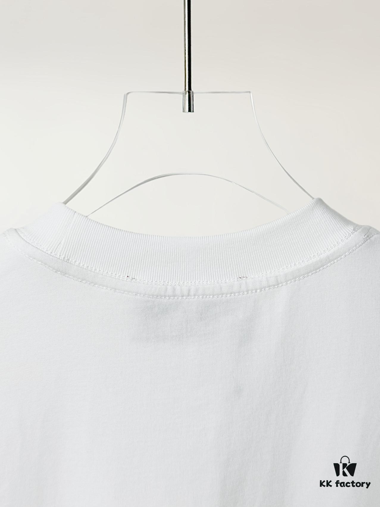 Gucci Vintage Double G Embroidered Pocket Short Sleeve T-Shirt Classic Unisex Casual Cotton Top