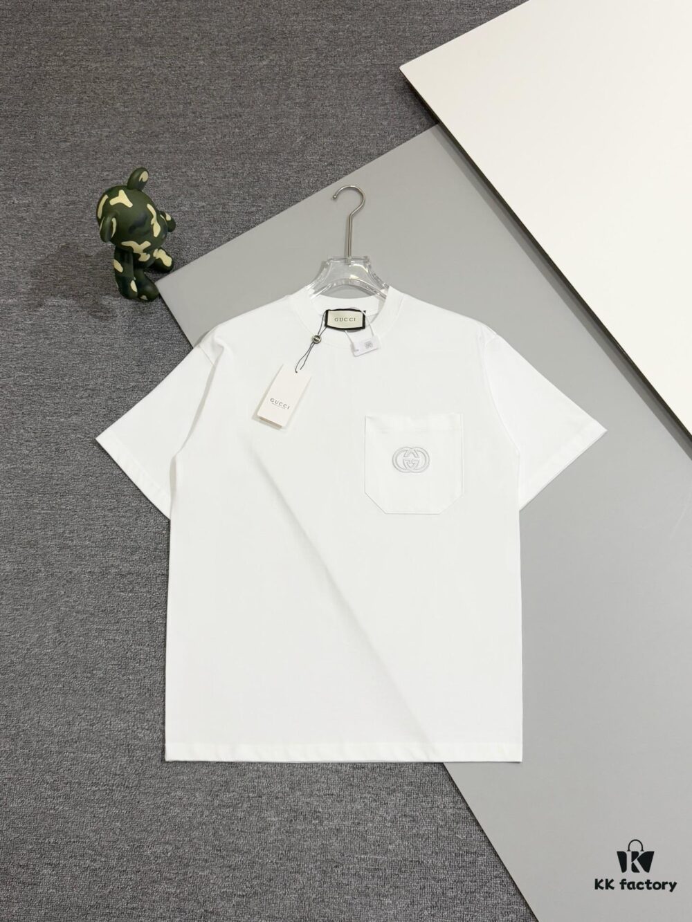 Gucci Double G Embroidered Pocket Short-Sleeve T-Shirt Classic Versatile Youthful Style