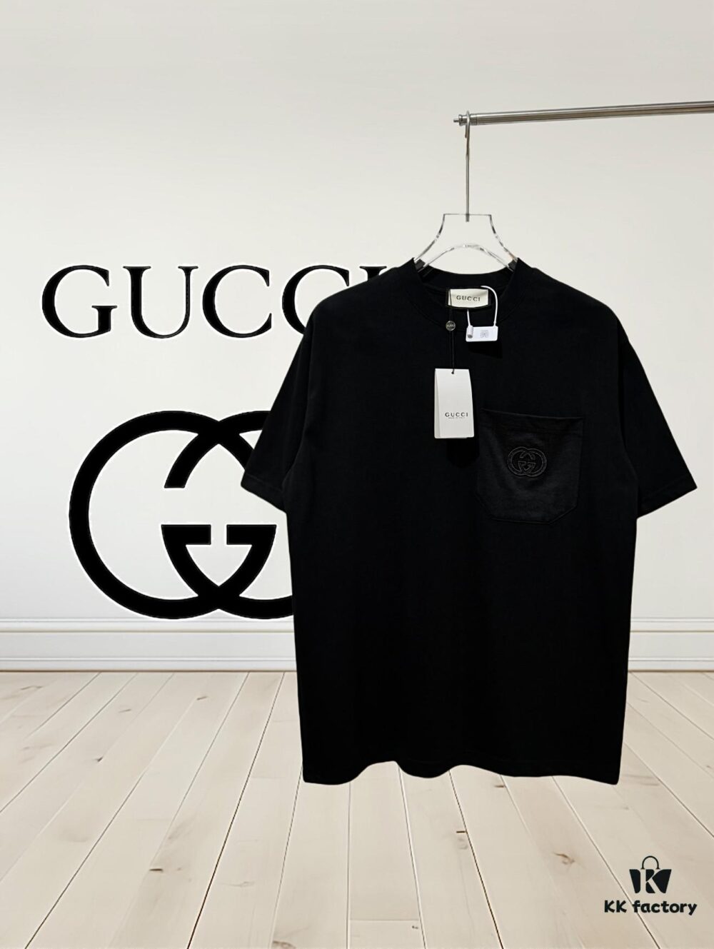 Gucci Logo Embroidered Patch Pocket Sleeveless T-Shirt Classic Stylish Youthful Cotton Top Unisex