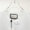High-End Gucci Round Neck Short Sleeve T-Shirt with Front and Back Embroidered Logo, Premium 280g Double-Yarn Combed Cotton, Pre-Shrunk Washed Fabric, Unisex Fit, Official Website Detailing, Three Labels Complete