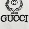 High-End Gucci Round Neck Short Sleeve T-Shirt with Front and Back Embroidered Logo, Premium 280g Double-Yarn Combed Cotton, Pre-Shrunk Washed Fabric, Unisex Fit, Official Website Detailing, Three Labels Complete