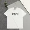 High-End Gucci Style Premium Jump Stitch Embroidered Round Neck Short Sleeve T-Shirt, 280g Double-Yarn High Gram Weight 100% Combed Cotton, Pre-Shrunk 1x1 Double Yarn Washed Fabric Resists Deformation, Unisex Design with Official Website Details, Front and Back Letter Logo Embroidery, Patch on Reverse, Complete Triple Labels, Moisture-Proof Paper Packaging, Distinct from Market Standard Goods, Comfortable Fit with OXs Silhouette