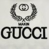 High-End Gucci Style Premium Jump Stitch Embroidered Round Neck Short Sleeve T-Shirt, 280g Double-Yarn High Gram Weight 100% Combed Cotton, Pre-Shrunk 1x1 Double Yarn Washed Fabric Resists Deformation, Unisex Design with Official Website Details, Front and Back Letter Logo Embroidery, Patch on Reverse, Complete Triple Labels, Moisture-Proof Paper Packaging, Distinct from Market Standard Goods, Comfortable Fit with OXs Silhouette