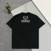 High-End Gucci Round Neck Short Sleeve T-Shirt with Front and Back High-Quality Jump Stitch Embroidery, 280g Double-Yarn Heavyweight 100% Combed Cotton, Pre-Shrunk Washed Fabric, No Deformation, Unisex Design with Official Logo Embroidery, Patch on Back, Complete Three Labels, Moisture-Proof Paper Packaging, Distinct from Market Standard Goods, Comfortable Fit with OXS Silhouette