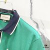 GUCCI Men's Polo Shirt with Notched Lapel, Color-Block Collar and Embroidered GG Logo