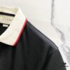 GUCCI Men's Polo Shirt with Notched Lapel, Color-Blocked Collar, and Embroidered GG Logo