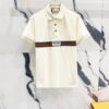 GUCCI Lapel Polo Shirt with Red and Green Logo Belt Design