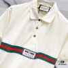 GUCCI Lapel Polo Shirt with Red and Green Logo Belt Design