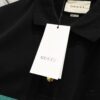 GUCCI Men's Polo Shirt with Notched Collar and Red-Green Web Stripe Logo Design