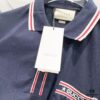GUCCI Men's Polo Shirt with Lapel, Embroidered Logo, Color-Block Striped Pocket Design