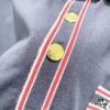 GUCCI Men's Polo Shirt with Lapel, Embroidered Logo, Color-Block Striped Pocket Design