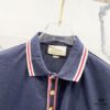 GUCCI Men's Polo Shirt with Lapel, Embroidered Logo, Color-Block Striped Pocket Design