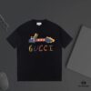 GUCCI New Arrival Letter Zigzag Contrast Color Cartoon Dragon Print T-Shirt