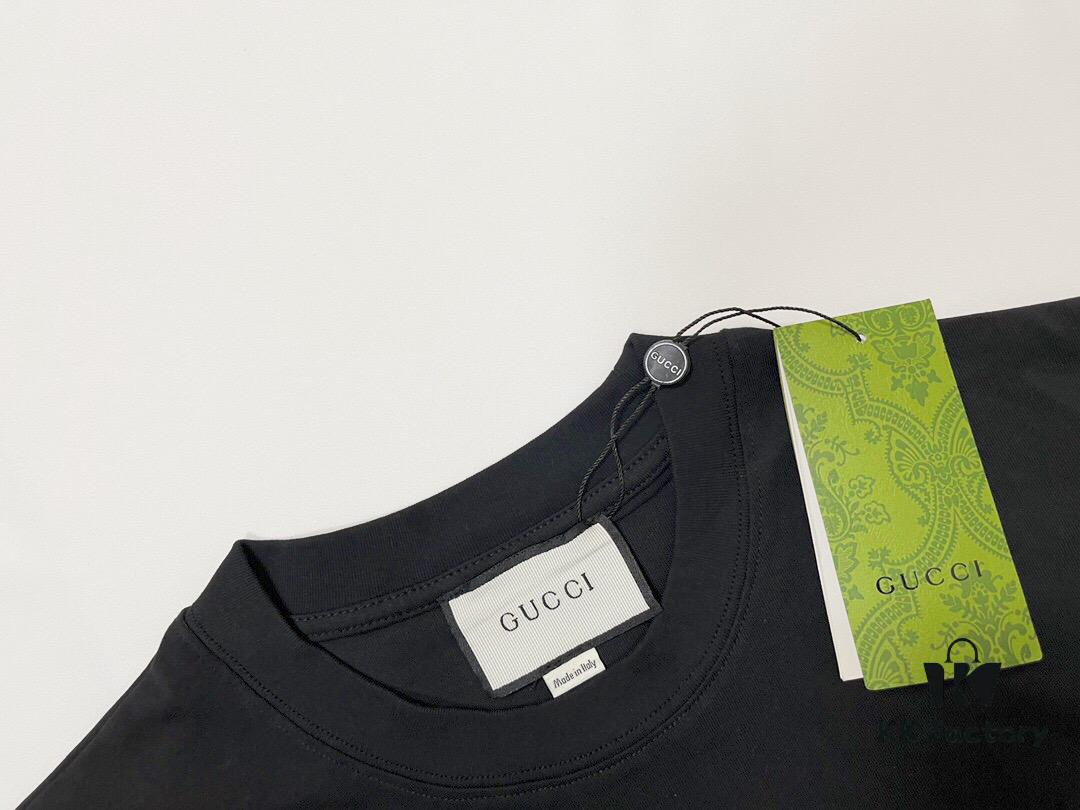 GUCCI New Arrival Letter Two-Tone Double G Print T-Shirt