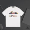 GUCCI New Arrival Letter Zipped Color-Block Cartoon Dragon Print T-Shirt