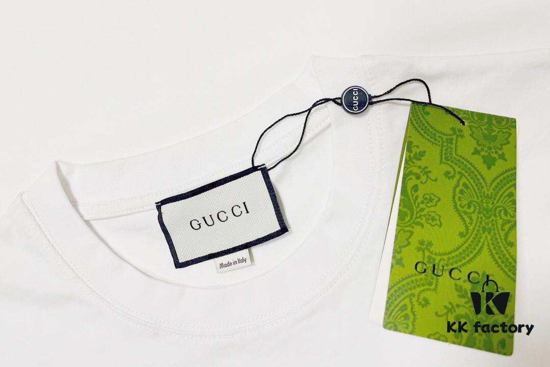 GUCCI New Arrival Letter Color-Block Print T-Shirt