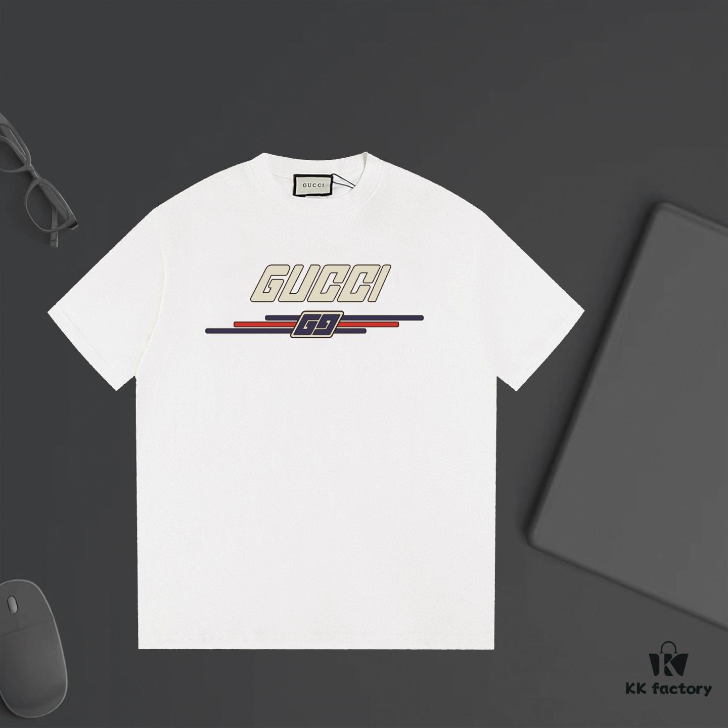 GUCCI New Arrival Letter Two-Tone Double G Print T-Shirt