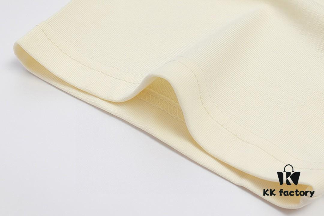 2025 Summer New Arrival Gucci Classic Double G Logo Print 300g Combed Cotton Round Neck Short Sleeve T-Shirt Unisex