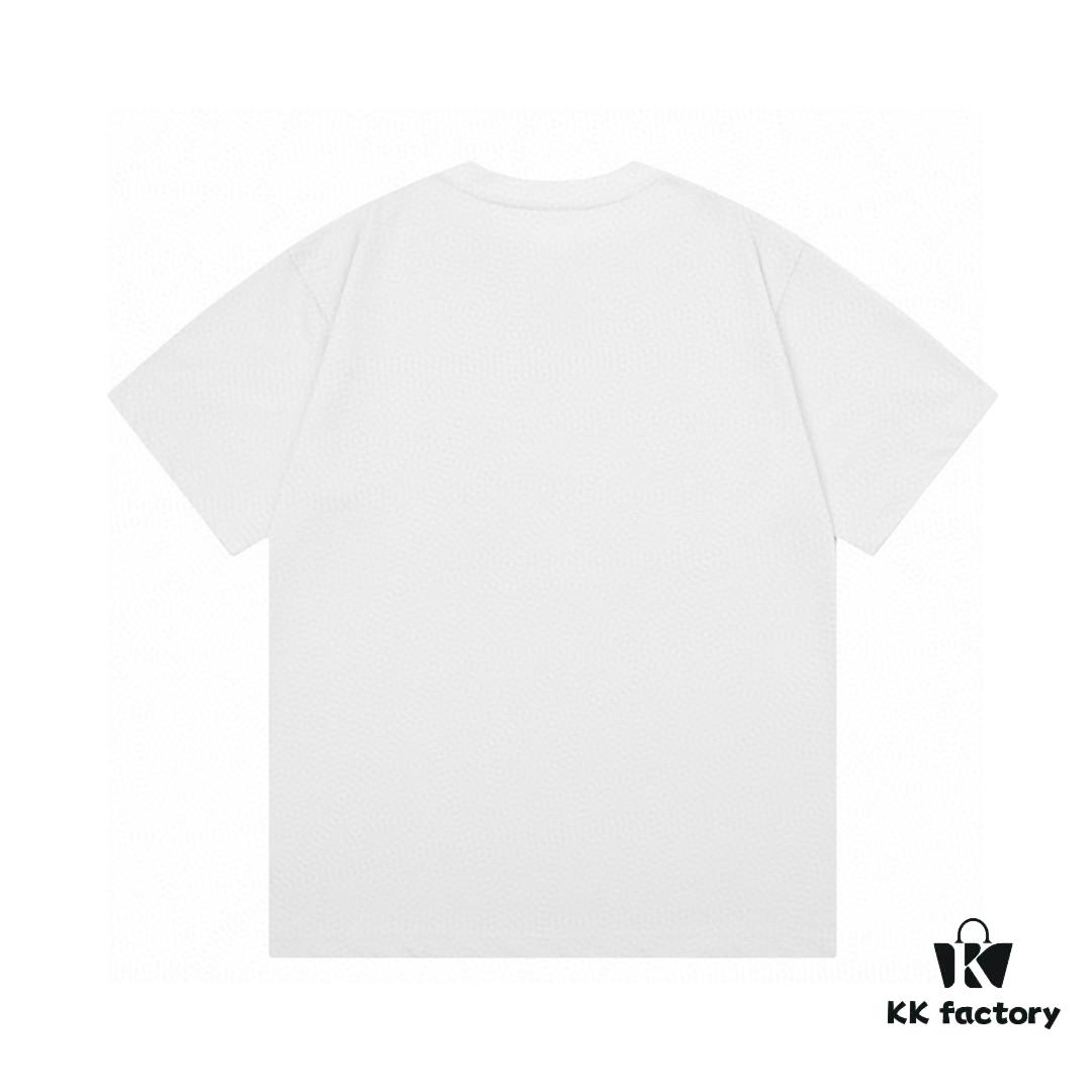 2025 Summer New Arrival Gucci Classic Double G Logo Print 300g Combed Cotton Crew Neck Short Sleeve T-Shirt Unisex