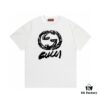2025 Summer New Arrival GUCCI Abstract Double G Logo Print 300g Combed Cotton Round Neck Short Sleeve T-Shirt Unisex