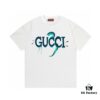 2025 Summer New Gucci Snake Year Limited Edition Double G Parody Letter Logo Print 300g Combed Cotton Round Neck Short Sleeve T-Shirt Unisex