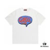 2025 Summer New Gucci GUCCI Logo Print 300g Combed Cotton Round Neck Short Sleeve T-Shirt Unisex