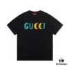 2025 Summer New Arrival Gucci Moon Prank Letter Logo Print 300g Combed Cotton Round Neck Short Sleeve T-Shirt Unisex