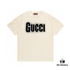 2025 Summer New Arrival GUCCI Snowflake Letter Logo Print 300g Combed Cotton Round Neck Short Sleeve T-Shirt Unisex
