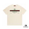 2025 Summer New Arrival Gucci Classic Double G Logo Print 300g Combed Cotton Round Neck Short Sleeve T-Shirt Unisex