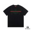 2025 Summer New Arrival Gucci Classic Double G Logo Print 300g Combed Cotton Crew Neck Short Sleeve T-Shirt Unisex