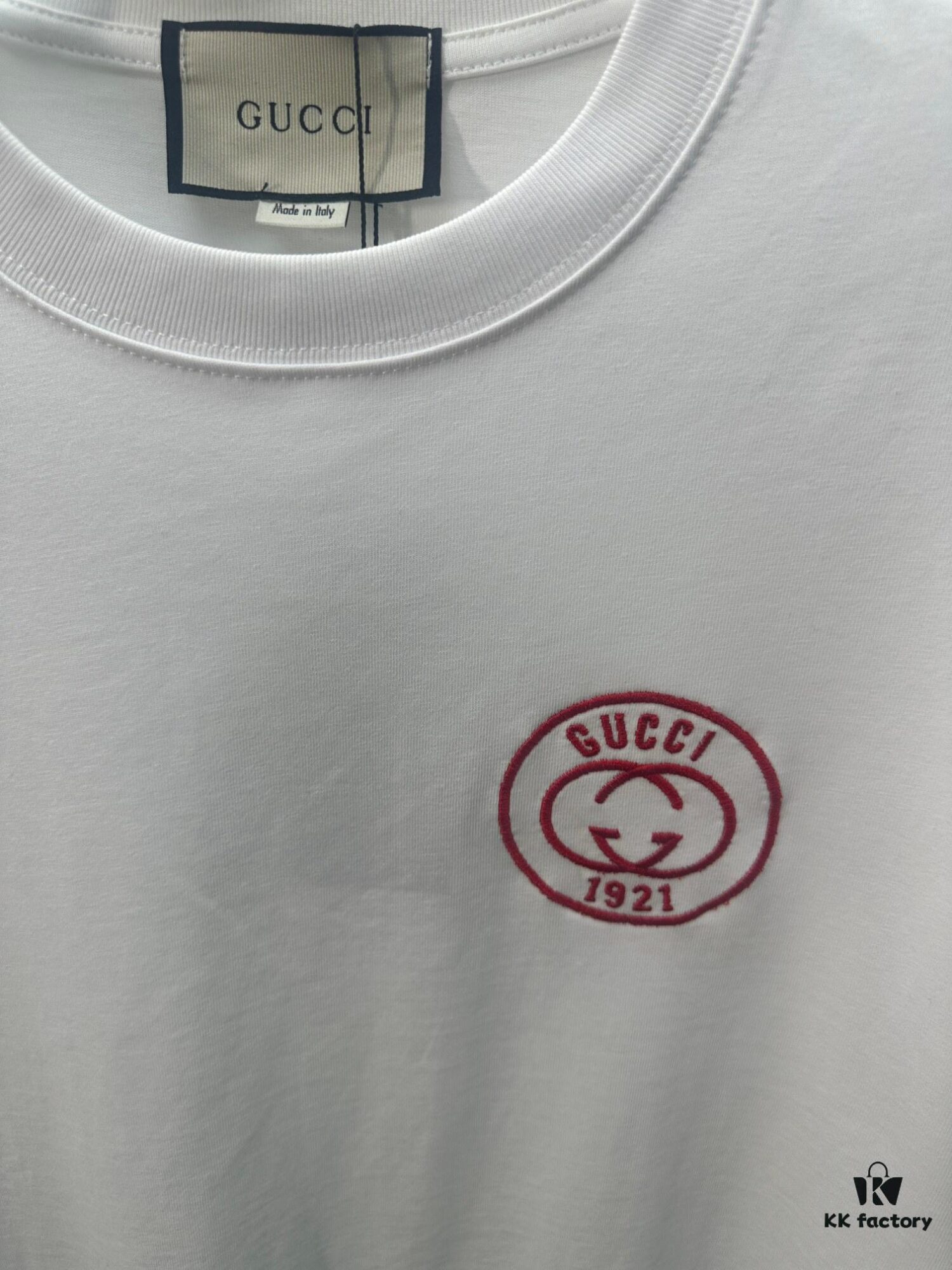 Gucci Embroidered Short Sleeve T-Shirt (Top Quality Version, Different from Standard Stock)