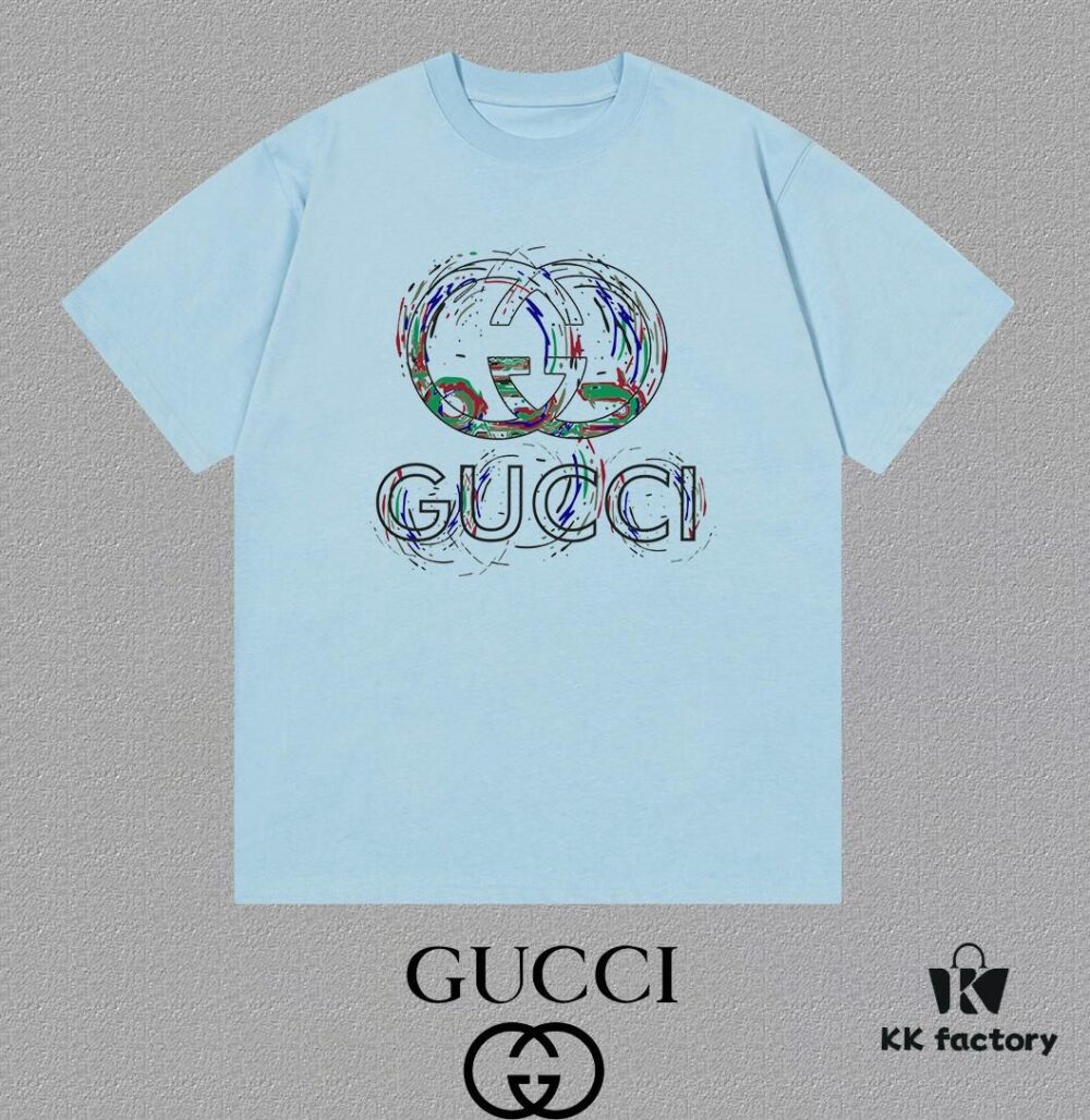 GUCCI 25SS Master-Designed New Arrival Printed Crew Neck Short Sleeve T-Shirt, 300g