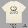 GUCCI x Artisan-Designed 25SS New Arrival Printed Round-Neck Short-Sleeve T-Shirt, 300g Heavyweight Fabric