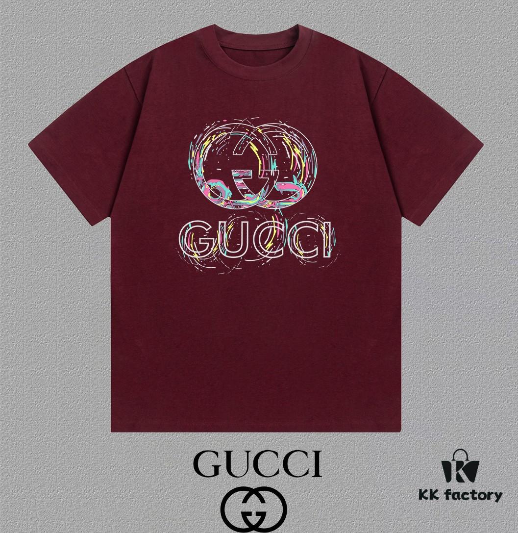 GUCCI 25SS Master-Designed New Arrival Printed Round-Neck Short-Sleeve T-Shirt 300g