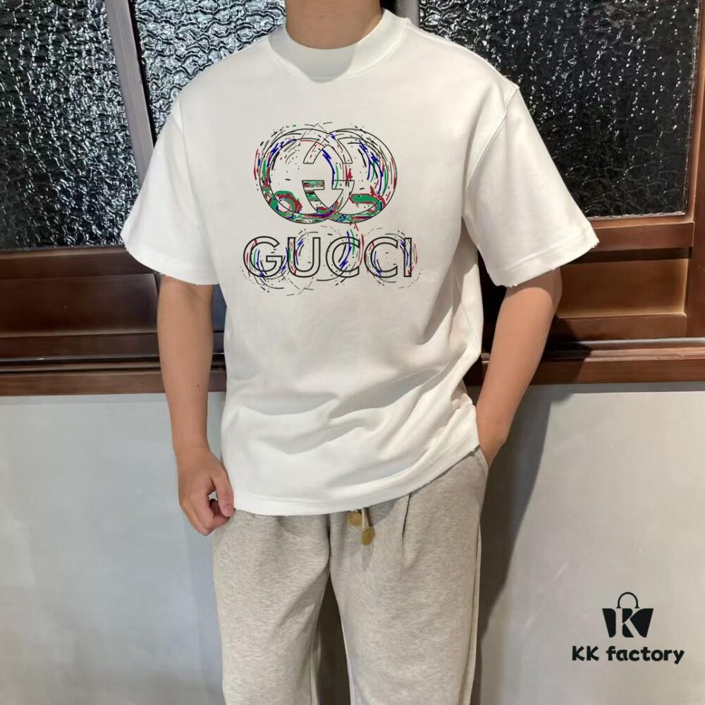 GUCCI Gucci 25SS Master-Designed New Arrival Printed Round-Neck Short-Sleeve T-Shirt 300g
