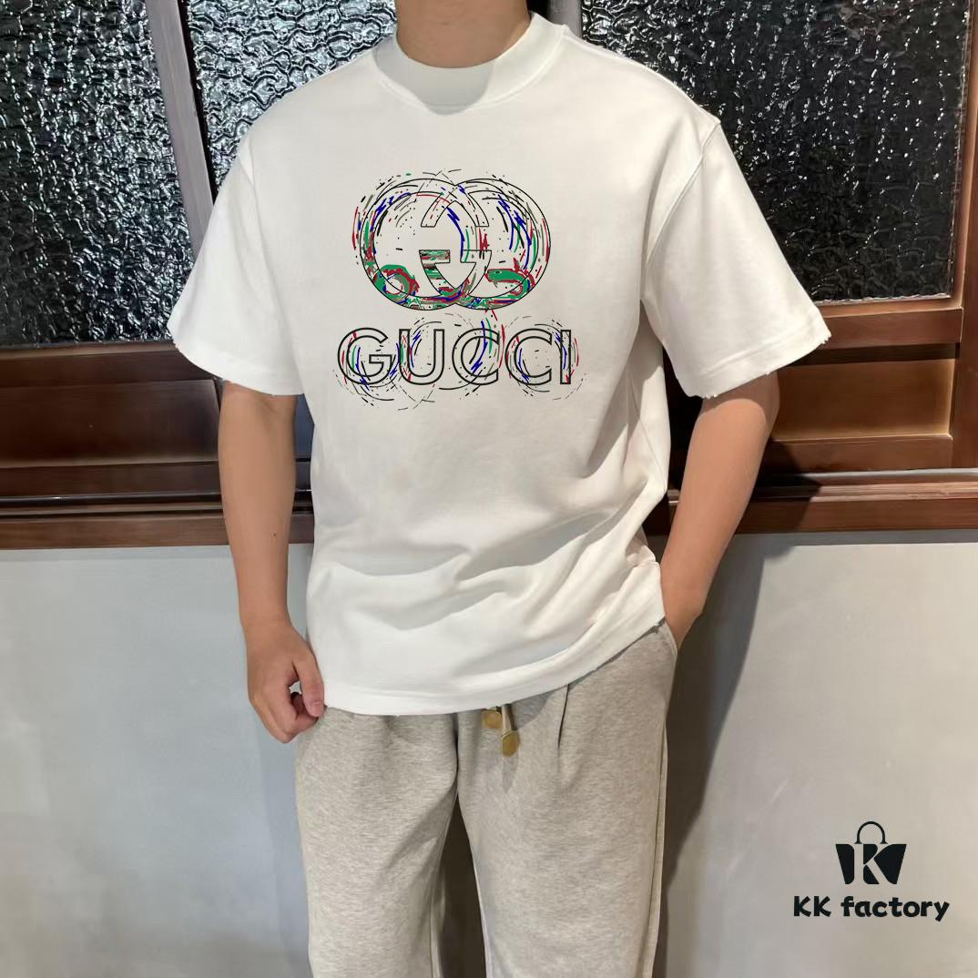 GUCCI Gucci 25SS Master-Designed New Arrival Printed Round-Neck Short-Sleeve T-Shirt 300g